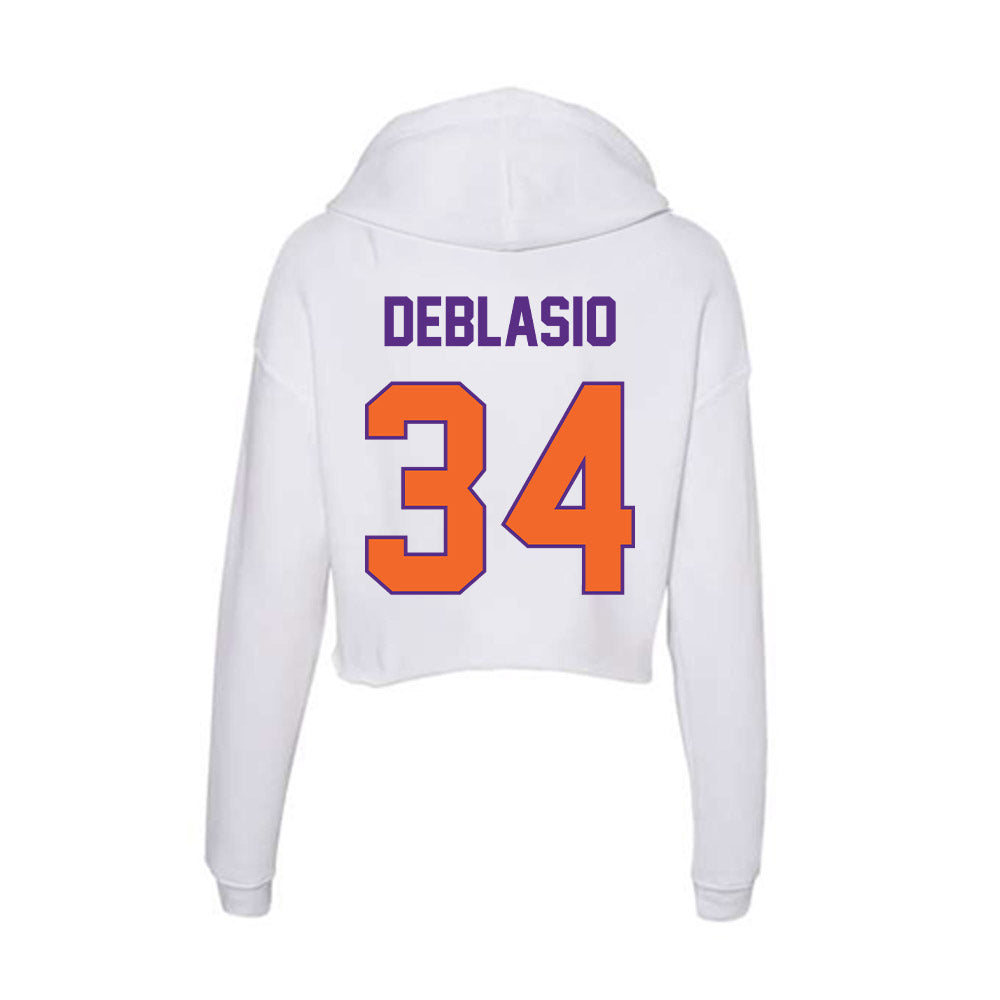Clemson - NCAA Women's Lacrosse : Jordan DeBlasio - Women's Crop Fleece Hoodie-1