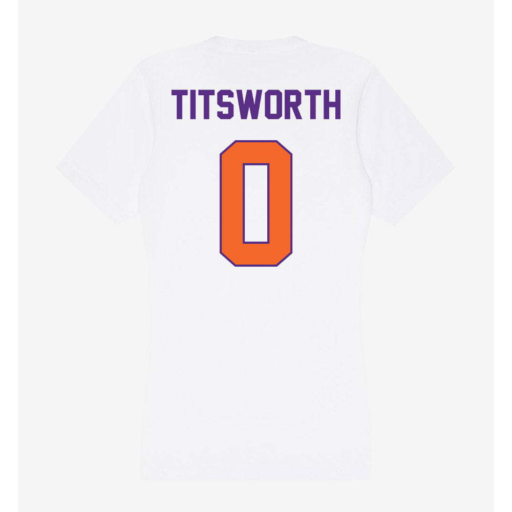 Clemson - NCAA Baseball : Drew Titsworth - Women's V-Neck T-Shirt-1