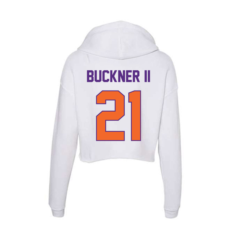 Clemson - NCAA Men's Basketball : Ace Buckner II - Women's Crop Fleece Hoodie-1