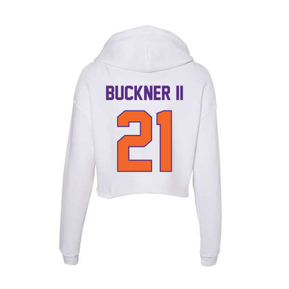 Clemson - NCAA Men's Basketball : Ace Buckner II - Women's Crop Fleece Hoodie-1