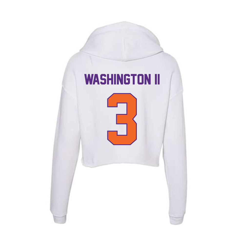Clemson - NCAA Football : Elliot Washington II - Women's Crop Fleece Hoodie-1
