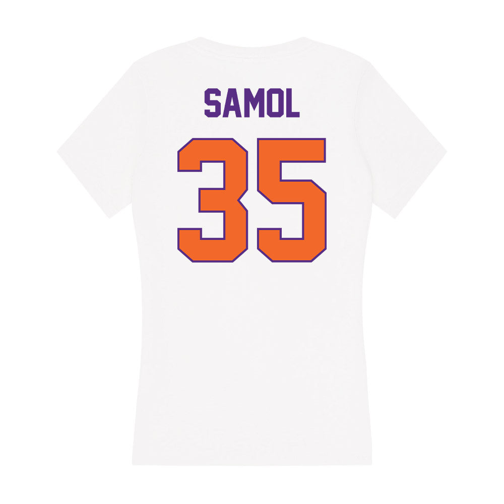 Clemson - NCAA Baseball : Noah Samol - Women's V-Neck T-Shirt-1