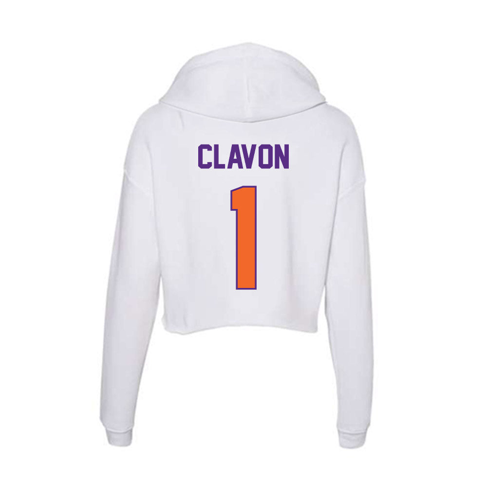 Clemson - NCAA Baseball : Bryce Clavon - Women's Crop Fleece Hoodie-1