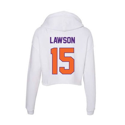 Clemson - NCAA Football : Jahiem Lawson - Women's Crop Fleece Hooded Sweatshirt-1