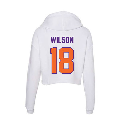 Clemson - NCAA Football : Tayveon Wilson - Women's Crop Fleece Hooded Sweatshirt-1