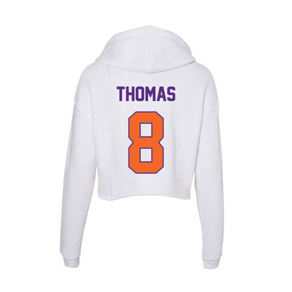Clemson - NCAA Men's Basketball : Dallas Thomas - Women's Crop Fleece Hoodie-1