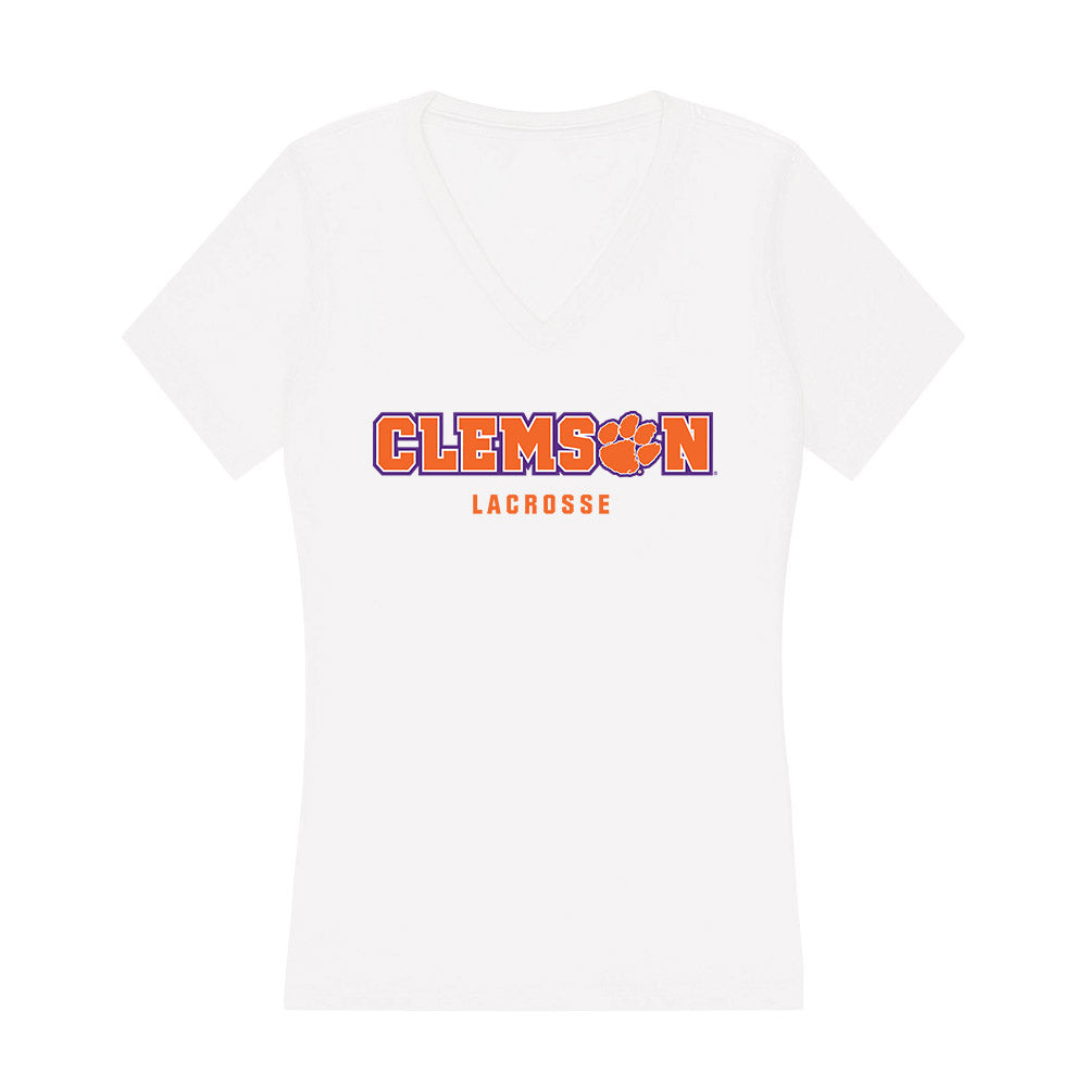 Clemson - NCAA Women's Lacrosse : Jordan DeBlasio - Women's V-Neck T-Shirt-0