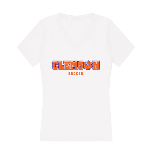 Clemson - NCAA Women's Soccer : Emily Brough - Women's V-Neck T-Shirt-0