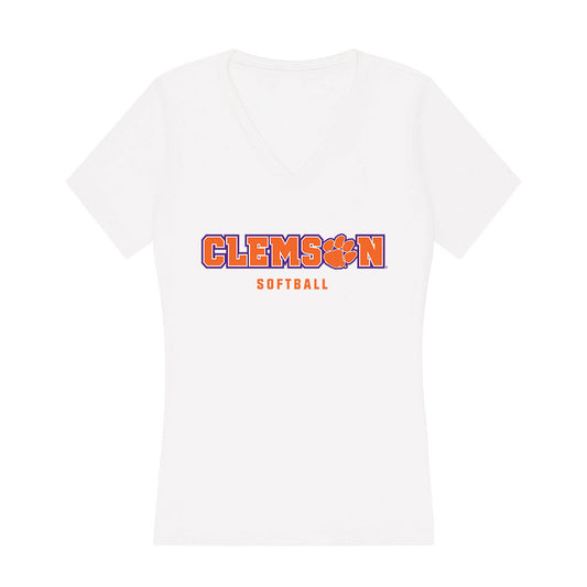 Clemson - NCAA Softball : Riley Burton - Women's V-Neck T-Shirt-0