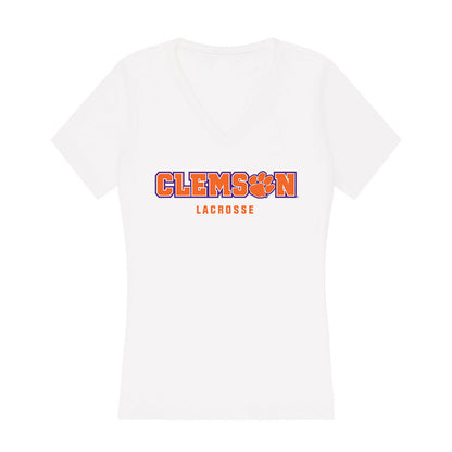 Clemson - NCAA Women's Lacrosse : Anna Bogan - Women's V-Neck T-Shirt-0