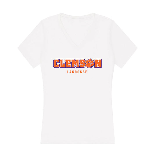 Clemson - NCAA Women's Lacrosse : Anna Bogan - Women's V-Neck T-Shirt-0