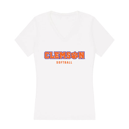Clemson - NCAA Softball : Macey Cintron - Women's V-Neck T-Shirt-0