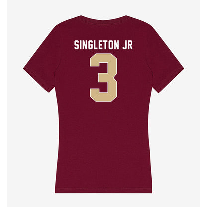 FSU - NCAA Football : Samuel Singleton Jr - Women's V-Neck T-Shirt-1