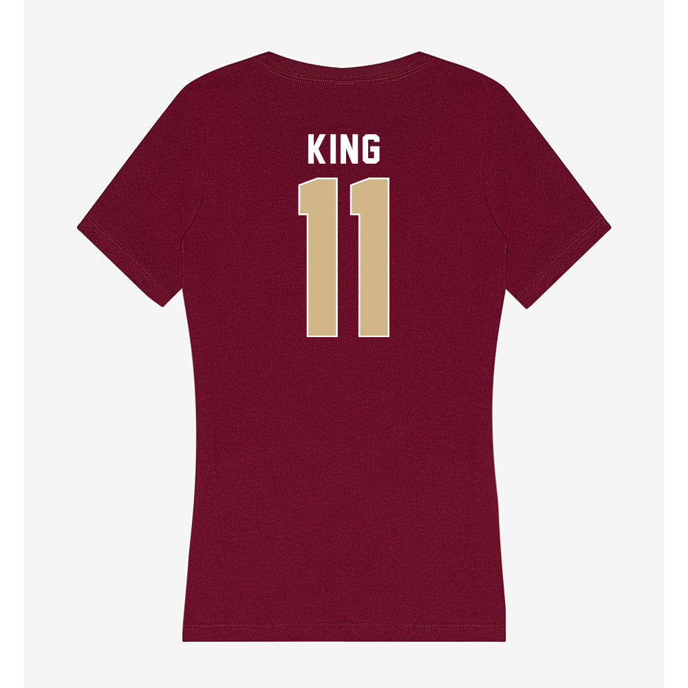 FSU - NCAA Women's Lacrosse : Danica King - Women's V-Neck T-Shirt-1