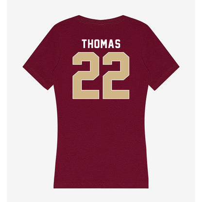 FSU - NCAA Football : Zae Thomas - Women's V-Neck T-Shirt-1