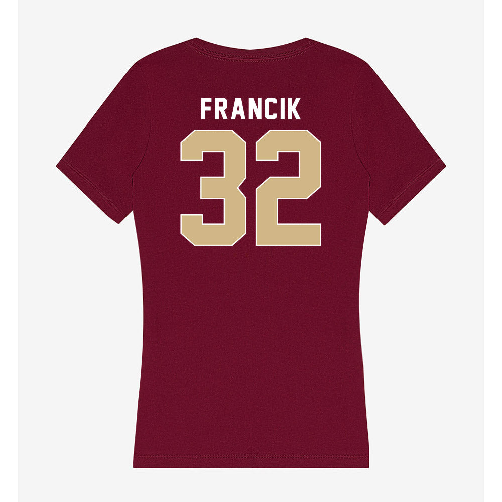 FSU - NCAA Softball : Jazzy Francik - Women's V-Neck T-Shirt-1