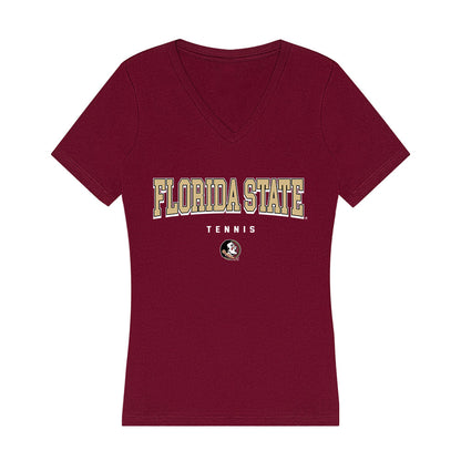 FSU - NCAA Women's Tennis : Abby Kelliher - Women's V-Neck T-Shirt-0