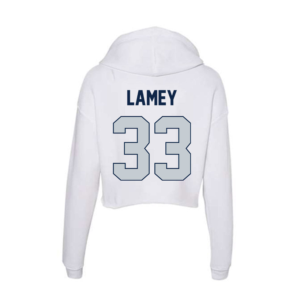 Samford - NCAA Men's Basketball : Zach Lamey - Women's Crop Fleece Hoodie-1