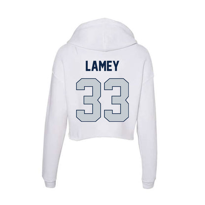 Samford - NCAA Men's Basketball : Zach Lamey - Women's Crop Fleece Hoodie-1