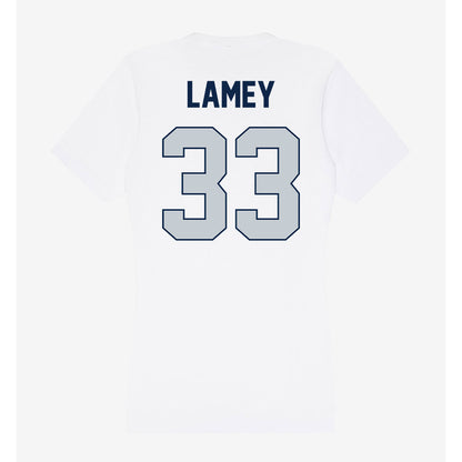 Samford - NCAA Men's Basketball : Zach Lamey - Women's V-Neck T-Shirt-1