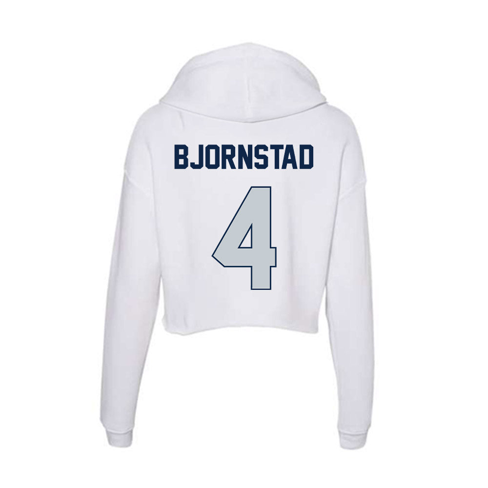 Samford - NCAA Men's Basketball : Judson Bjornstad - Women's Crop Fleece Hoodie-1