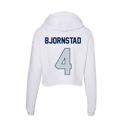 Samford - NCAA Men's Basketball : Judson Bjornstad - Women's Crop Fleece Hoodie-1