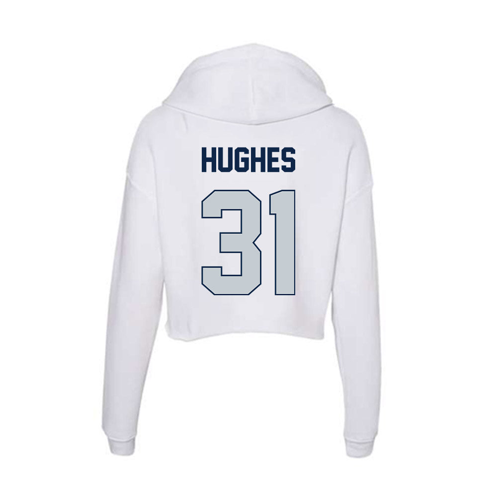 Samford - NCAA Men's Basketball : Joshua Hughes - Women's Crop Fleece Hoodie-1