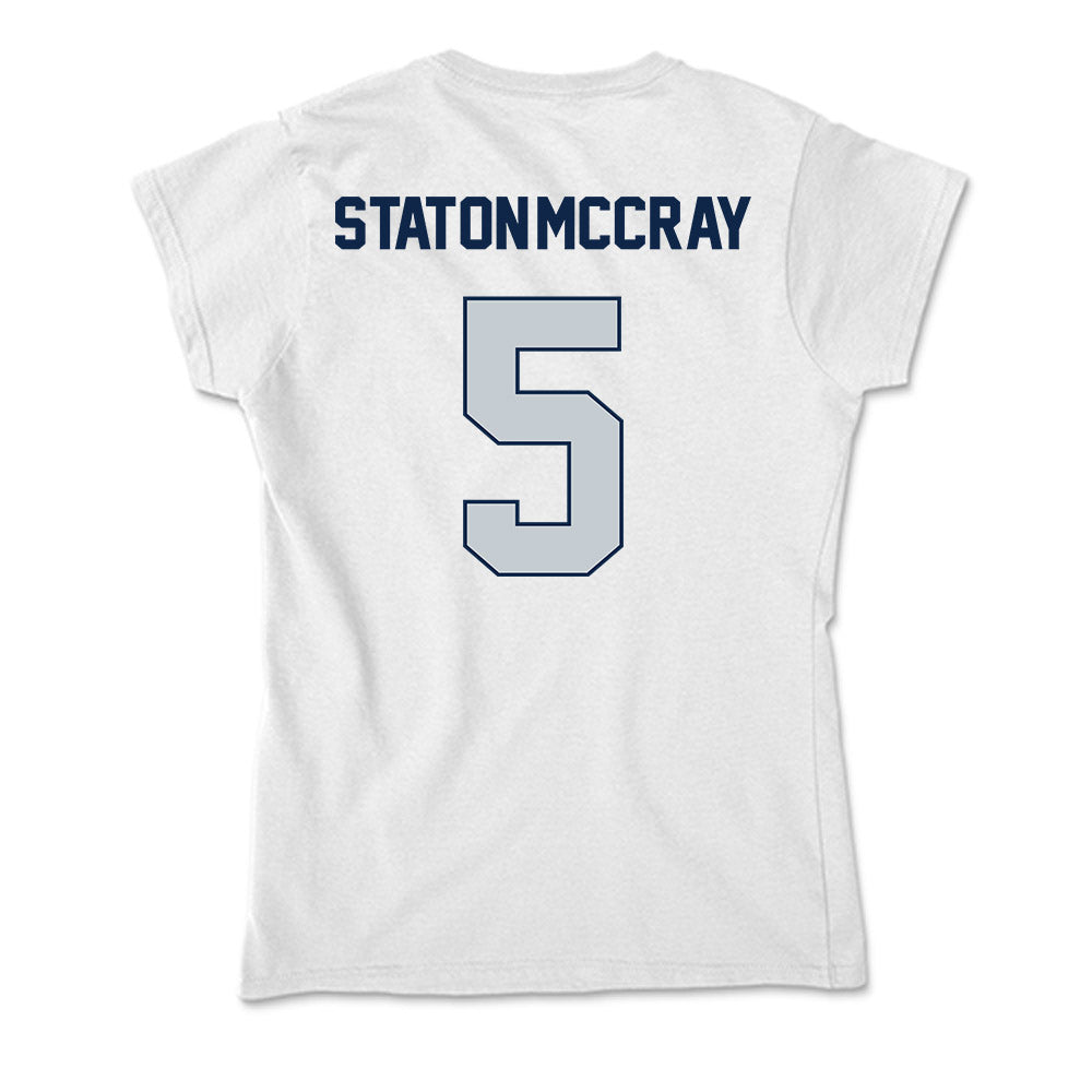 Samford - NCAA Men's Basketball : AJ Staton-McCray - Soft Style Women’s T-Shirt-1