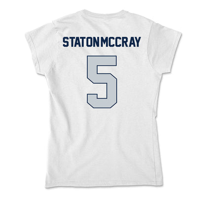 Samford - NCAA Men's Basketball : AJ Staton-McCray - Soft Style Women’s T-Shirt-1
