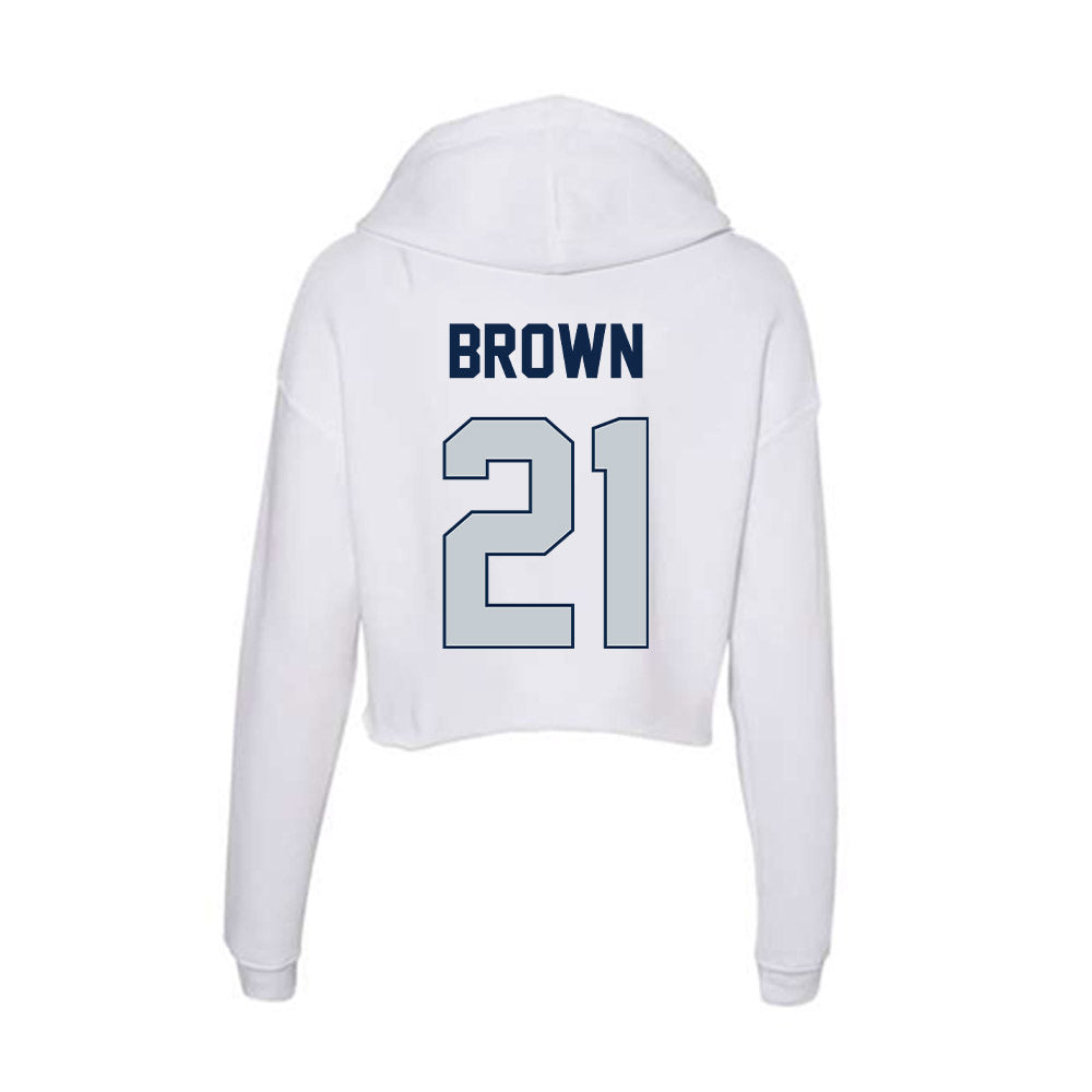 Samford - NCAA Men's Basketball : Corey Brown - Women's Crop Fleece Hoodie-1