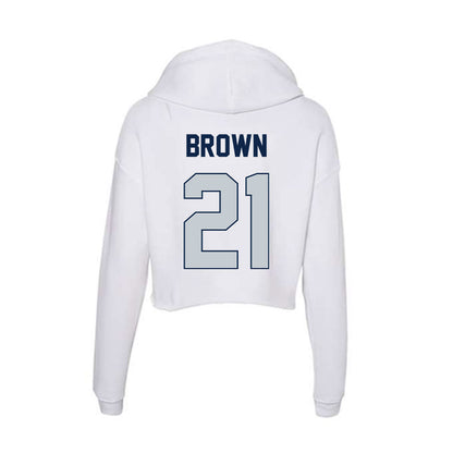 Samford - NCAA Men's Basketball : Corey Brown - Women's Crop Fleece Hoodie-1