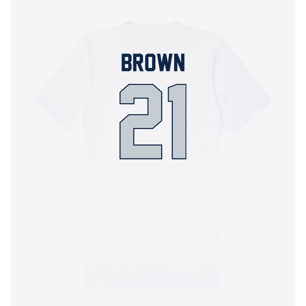 Samford - NCAA Men's Basketball : Corey Brown - Women's V-Neck T-Shirt-1