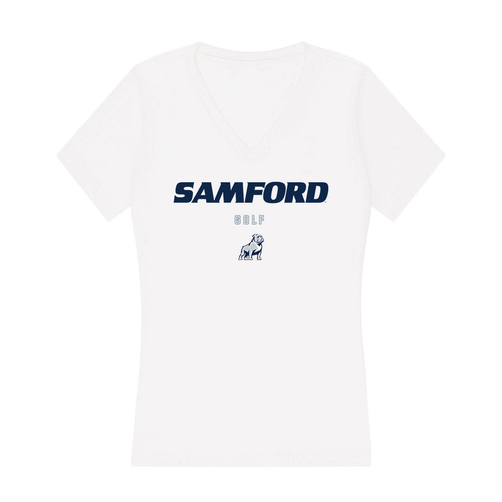 Samford - NCAA Men's Golf : Jack Mikesell - Women's V-Neck T-Shirt-0