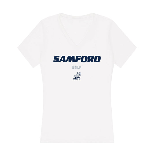 Samford - NCAA Men's Golf : Jack Mikesell - Women's V-Neck T-Shirt-0