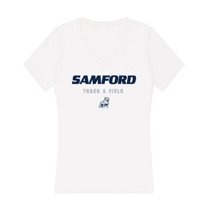 Samford - NCAA Men's Track & Field : Ty Watkins - Women's V-Neck T-Shirt-0