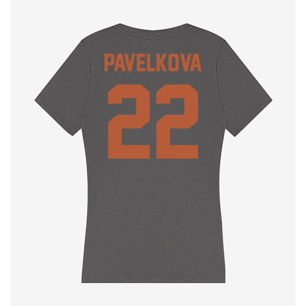 Texas - NCAA Beach Volleyball : Anna Pavelkova - Women's V-Neck T-Shirt-1