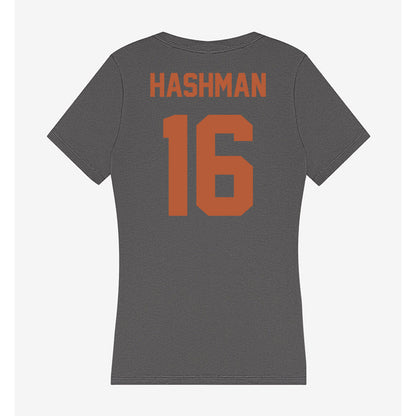 Texas - NCAA Beach Volleyball : Katie Hashman - Women's V-Neck T-Shirt-1
