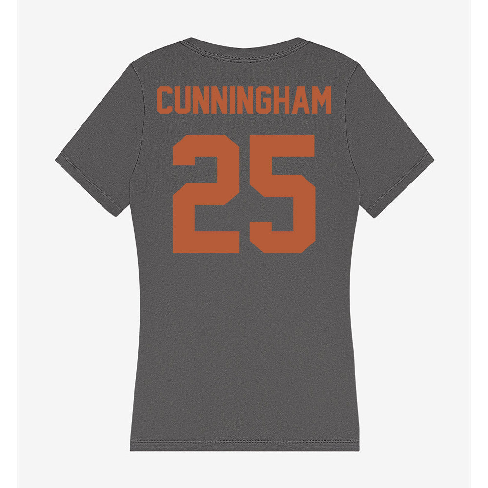 Texas - NCAA Women's Basketball : Breya Cunningham - Women's V-Neck T-Shirt-1