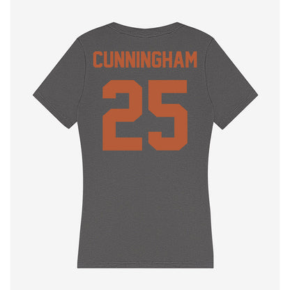 Texas - NCAA Women's Basketball : Breya Cunningham - Women's V-Neck T-Shirt-1
