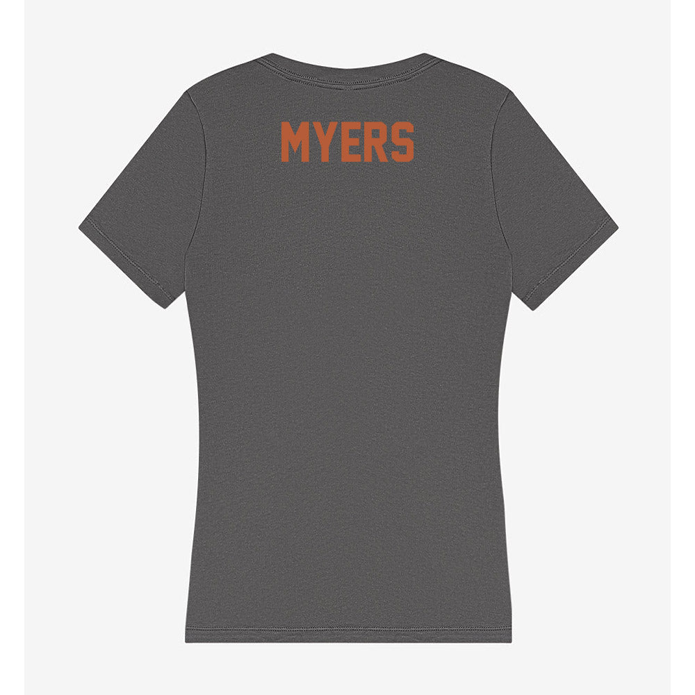 Texas - NCAA Women's Swimming & Diving : Ella Myers - Women's V-Neck T-Shirt-1