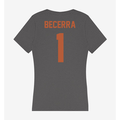 Texas - NCAA Baseball : Temo Becerra - Women's V-Neck T-Shirt-1