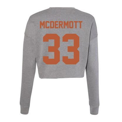 Texas - NCAA Men's Basketball : Anthon McDermott - Women's Cropped Crew Fleece-1
