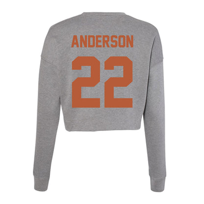 Texas - NCAA Women's Volleyball : Henley Anderson - Women's Cropped Crew Fleece-1