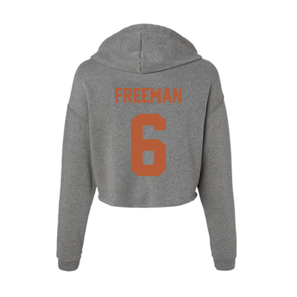 Texas - NCAA Men's Basketball : Elyjah Freeman - Classic Shersey Women's Crop Fleece Hooded Sweatshirt-1