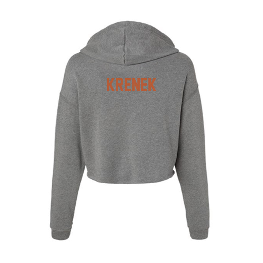 Texas - NCAA Baseball : Bryce Krenek - Classic Shersey Women's Crop Fleece Hooded Sweatshirt-1