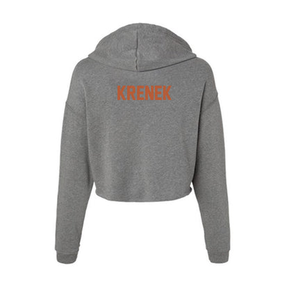 Texas - NCAA Baseball : Bryce Krenek - Classic Shersey Women's Crop Fleece Hooded Sweatshirt-1