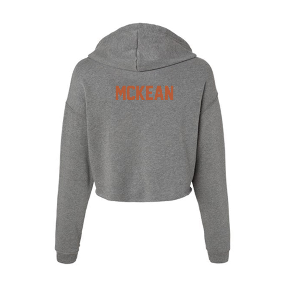 Texas - NCAA Men's Swimming & Diving : Campbell McKean - Women's Crop Fleece Hoodie-1