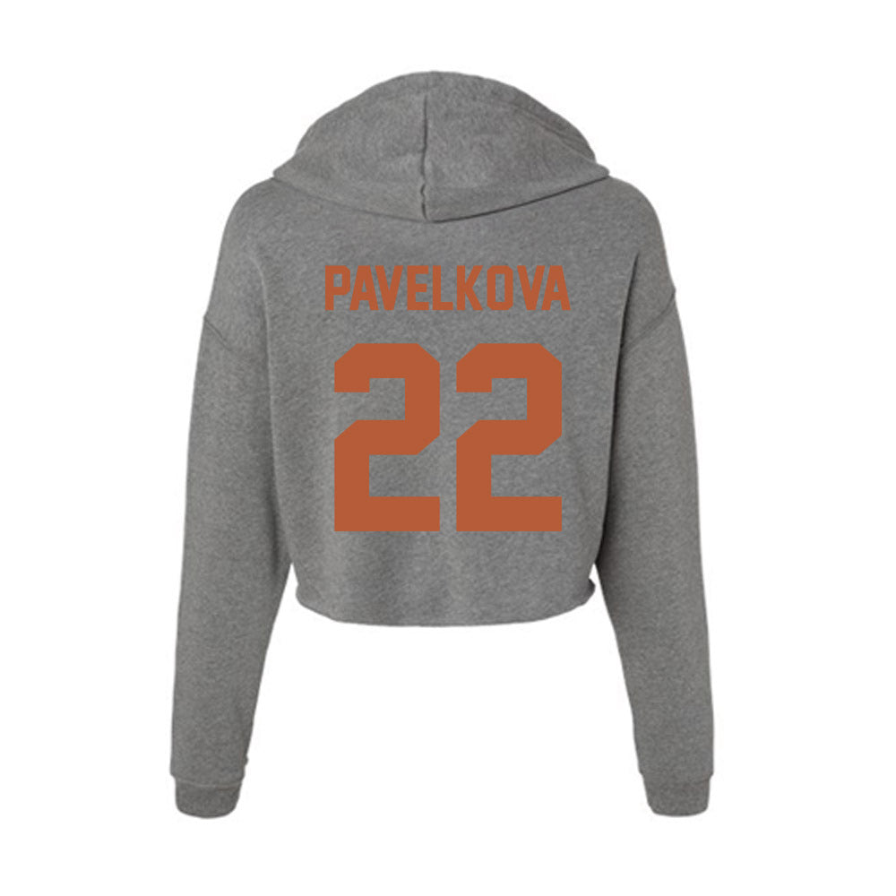 Texas - NCAA Beach Volleyball : Anna Pavelkova - Women's Crop Fleece Hoodie-1