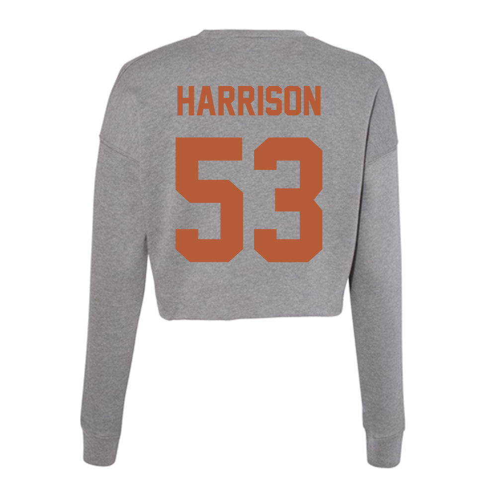 Texas - NCAA Baseball : Luke Harrison - Women's Cropped Crew Fleece-1
