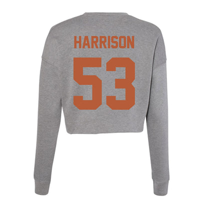 Texas - NCAA Baseball : Luke Harrison - Women's Cropped Crew Fleece-1